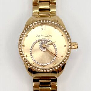 Aragon Starhalo Crystal Swarovski watch, 37mm size case, 6.5in size  bracelet